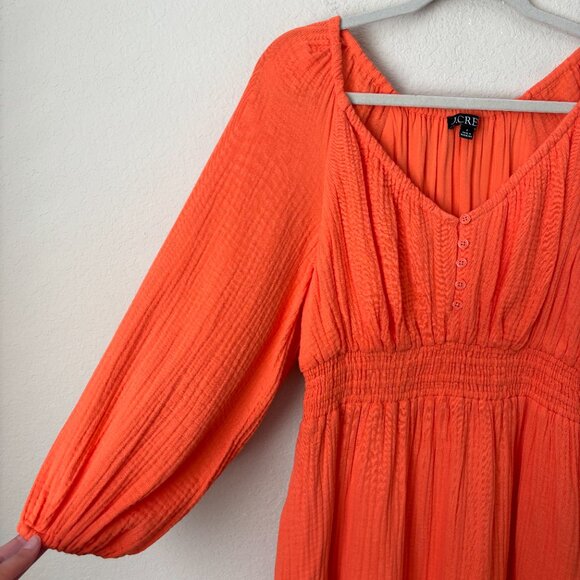 J. Crew V-Neck Midi Dress in Soft Gauze - Picture 5 of 11